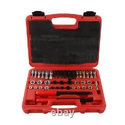 42Pcs/Set Re-Thread Repair Tool Inserts Unc/Unf & Metric Taps Dies Files Chaser