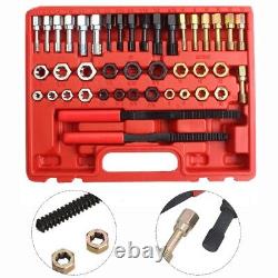 42Pcs/Set Re-Thread Repair Tool Inserts Unc/Unf & Metric Taps Dies Files Chaser