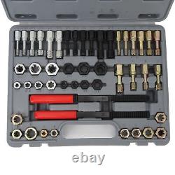 49PCS Thread Repair Tool Set MetricRestorer File Nut Rethreader For Auto