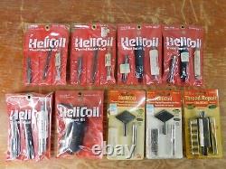 Lot Of 9 Heli-Coil Thread Repair Kits NEW From 15/64 to 41/64