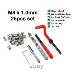 M10 x 1.5mm Thread Repair Tool Kit Helicoil Wire with 20x Inserts (25pcs Set)